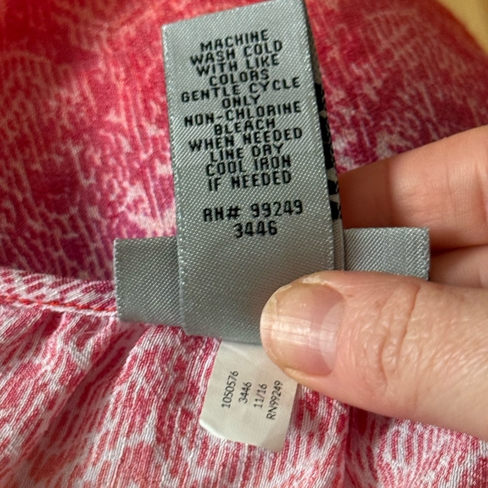 Catherine’s Pink Coral Ombré Santa Fe Peasant Top Size 3X 3/4 Sleeve Spring - Picture 5 of 7